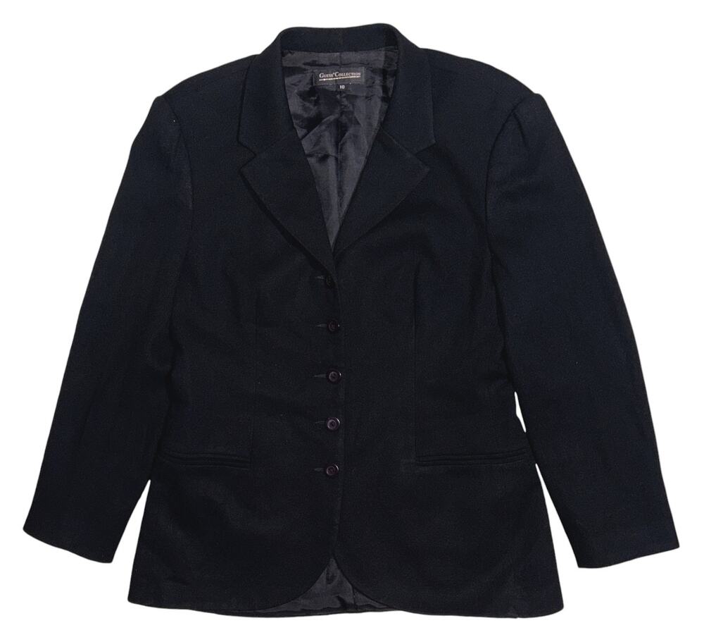 Guess Collection Wool 5 Button Stretch Black Blazer 10